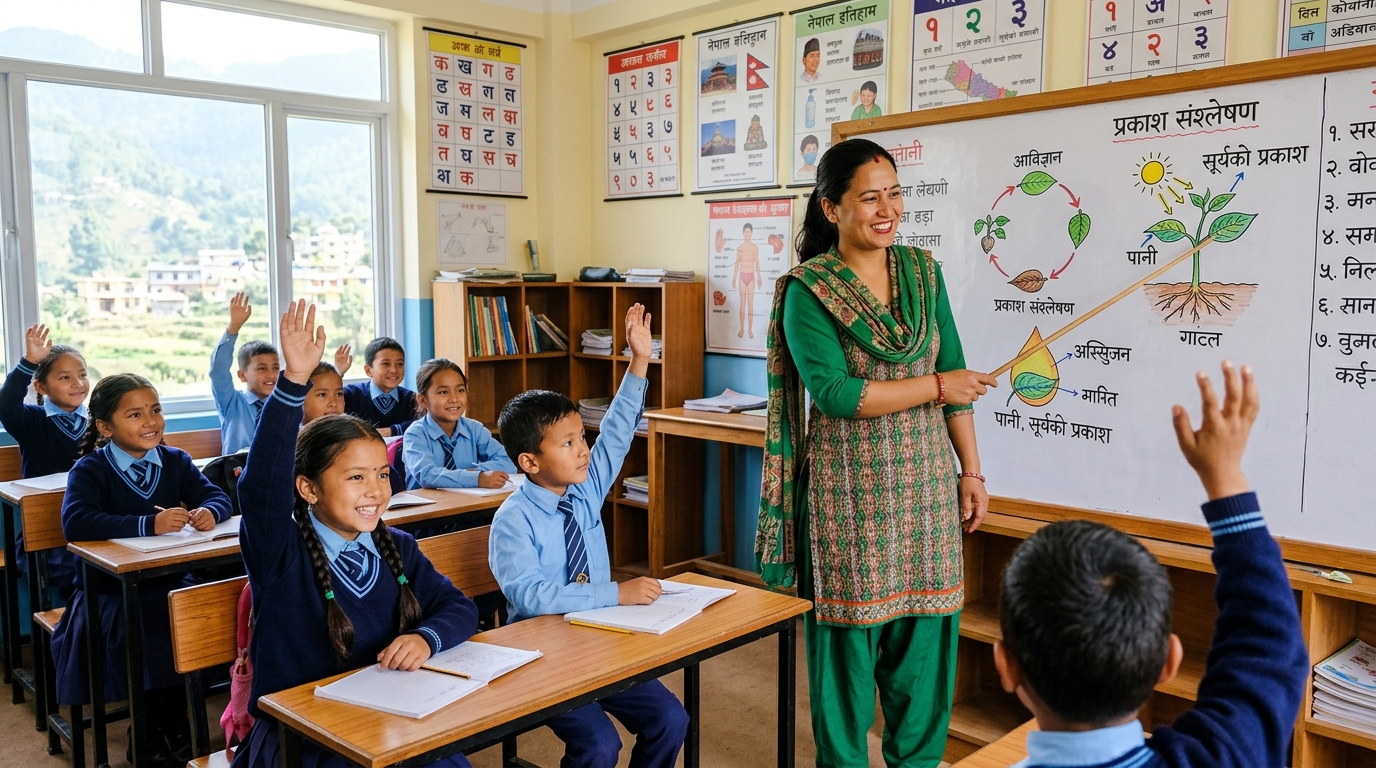 Modern classroom at Subhakamana School